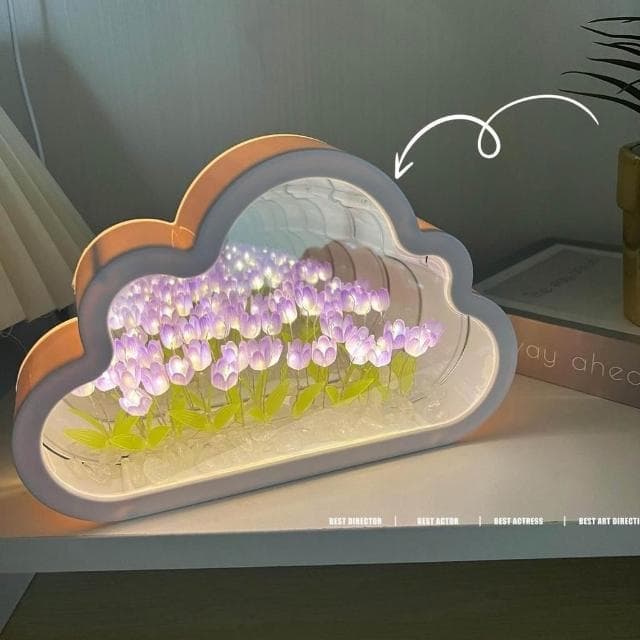 diy郁金香花海小夜燈創意云朵抖音同款氛圍燈情侶閨蜜禮物