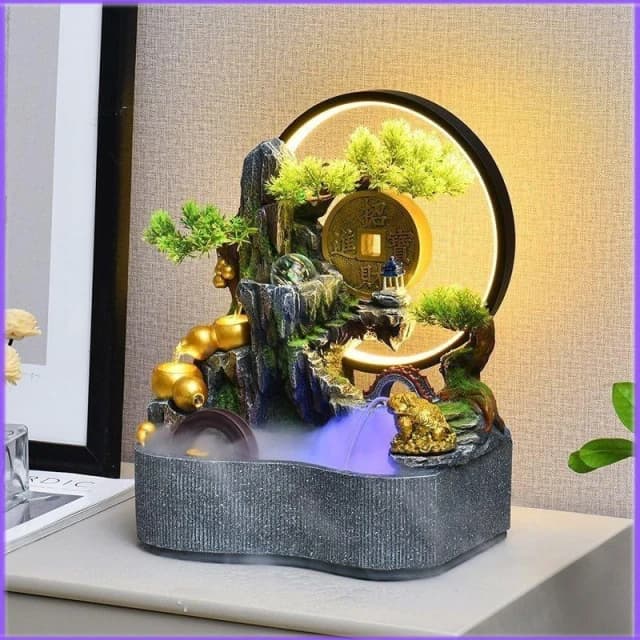 假山流水擺件 風水擺件 風水擺 招財水流盆 水流擺件 流水盆 開運 開幕 喬遷 禮物 玄關擺飾 桌麵擺件 開幕送禮