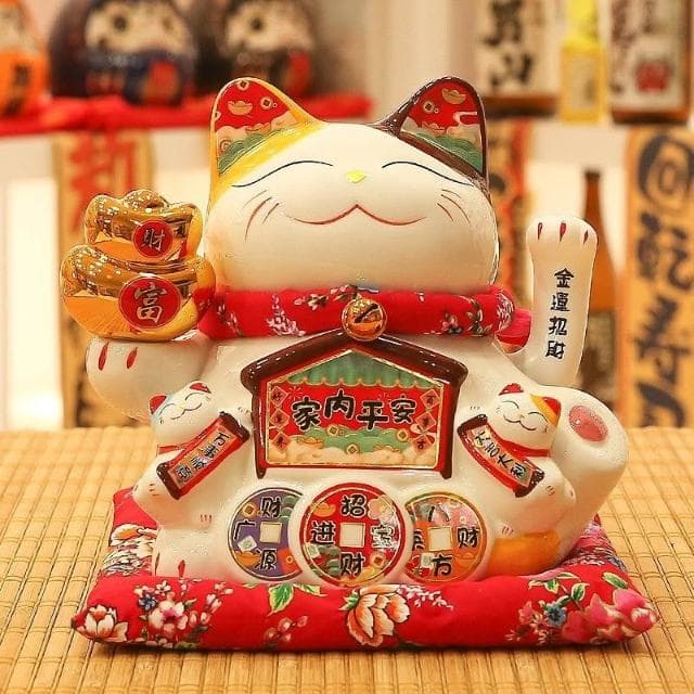 招財貓 轉運輪 自動招手 招財貓擺飾 存錢筒 居傢裝飾 日式風招財貓 入厝禮物 交換禮物 開幕送禮