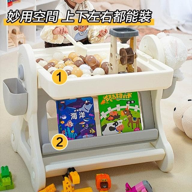【LEMU 樂牧】積木桌積木套裝+400顆積木 生日禮物 兒童節禮物 書桌+畫板(遊戲桌積木組/兒童遊戲桌積木/兒童積木桌椅套裝/遊戲桌椅套裝)