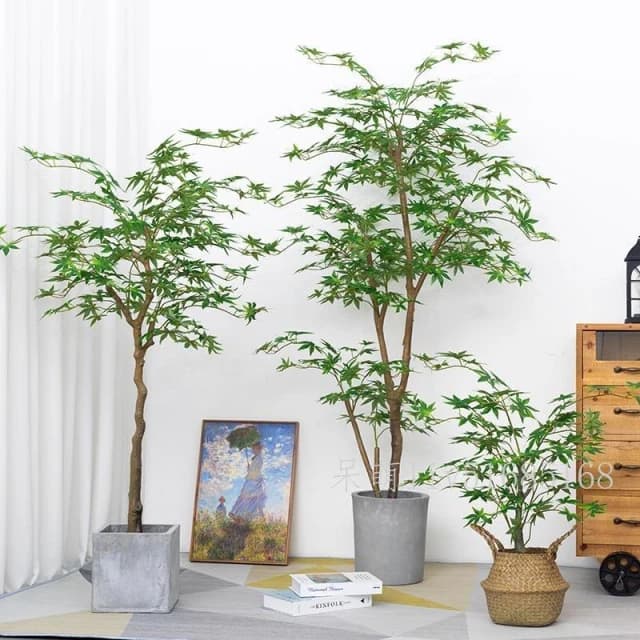 仿真綠植 假紅楓樹 盆栽植物 造景楓叶 裝飾花 客廳落地 擺件大型 假花卉 仿真樹 仿真花