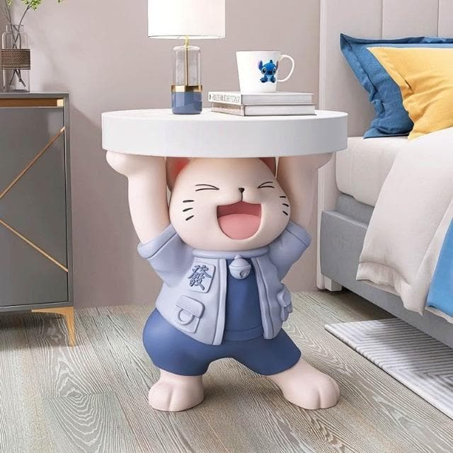 免運 招財貓邊幾 創意招財貓 落地擺件 客廳電視櫃 沙發旁茶幾 家居飾品喬遷禮物