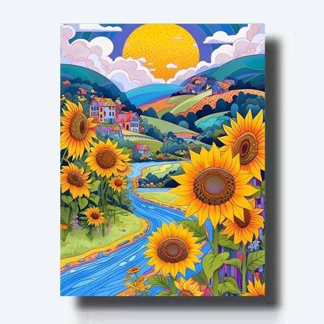 DIY數字油畫 風景治愈系 高級手工數字畫可愛圖畫 生日禮物居家裝飾 客廳裝飾紓壓好物 繪畫 植物 花卉 交換禮物 美術