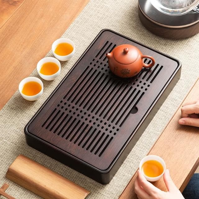 桃甜也居家生活  茶盤家用托盤新款功夫茶具組竹實木客廳瀝水儲水乾泡小茶台