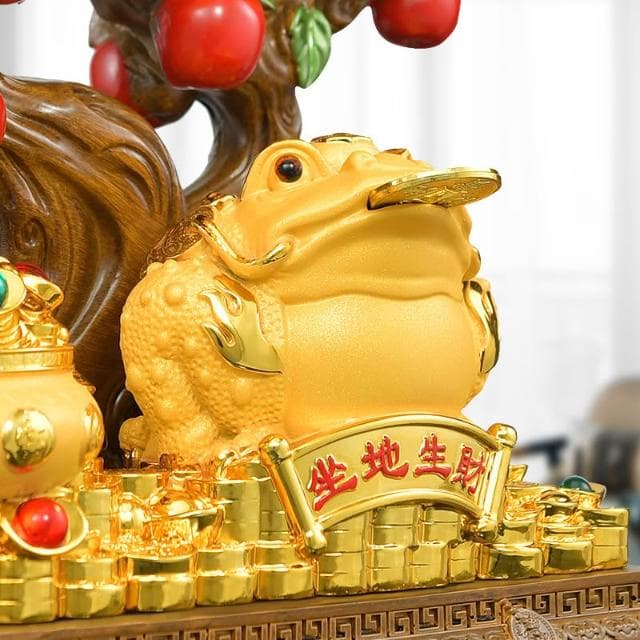 金蟾招財擺件黃水晶發財搖錢樹辦公室收銀臺飯店高檔大氣開業禮物