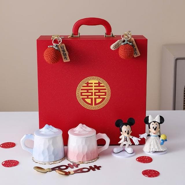 結婚禮物送新人情侶咖啡杯子蛇年擺件套裝新婚夫婦訂婚禮品送閨蜜