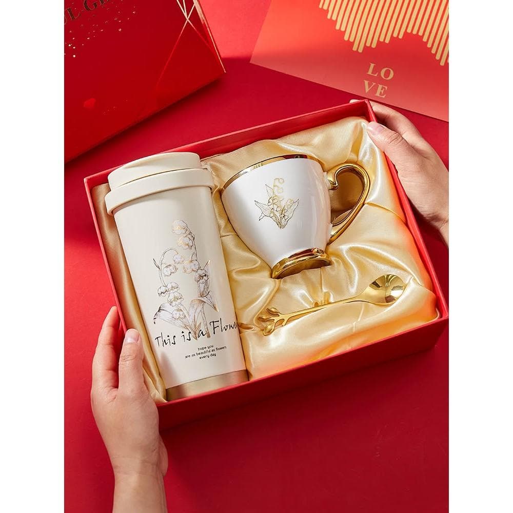 生日禮物送女生客戶老師實用高級感禮盒保溫杯定制結婚美業伴手禮