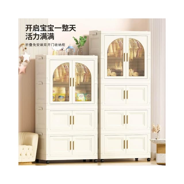 65cm寶寶衣櫃嬰兒收納櫃免安裝家用零食整理櫃衣服儲物兒童小衣櫃