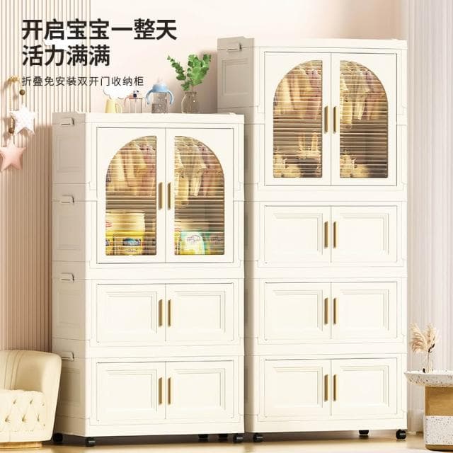 65cm寶寶衣櫃嬰兒收納櫃免安裝家用零食整理櫃衣服儲物兒童小衣櫃