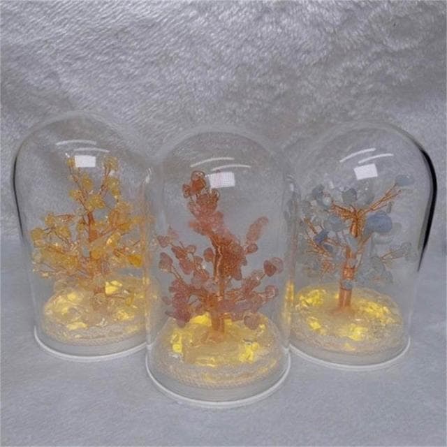手工作  發光 水晶發財樹 交換禮物 水晶招財樹 桌上小物 療癒 led 水晶樹 現貨在台 AA