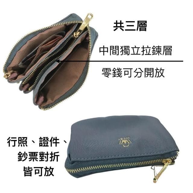 韓系時尚 三層拉鍊尼龍零錢包 卡片包 女生時尚 質感零錢包  拉鍊零錢包 女生錢包 零錢包 鑰匙包
