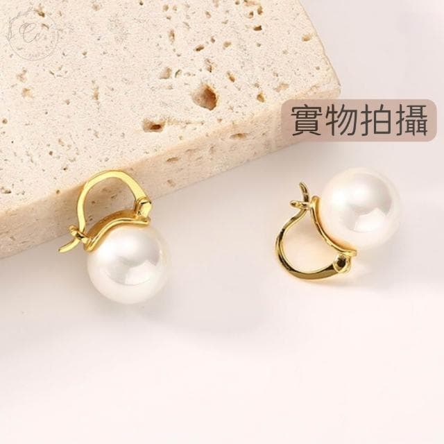 希西小包商 Clacci 925純銀 法式珍珠耳環 耳扣耳環 法式耳環簡約優雅情人節禮物生日禮物 C175
