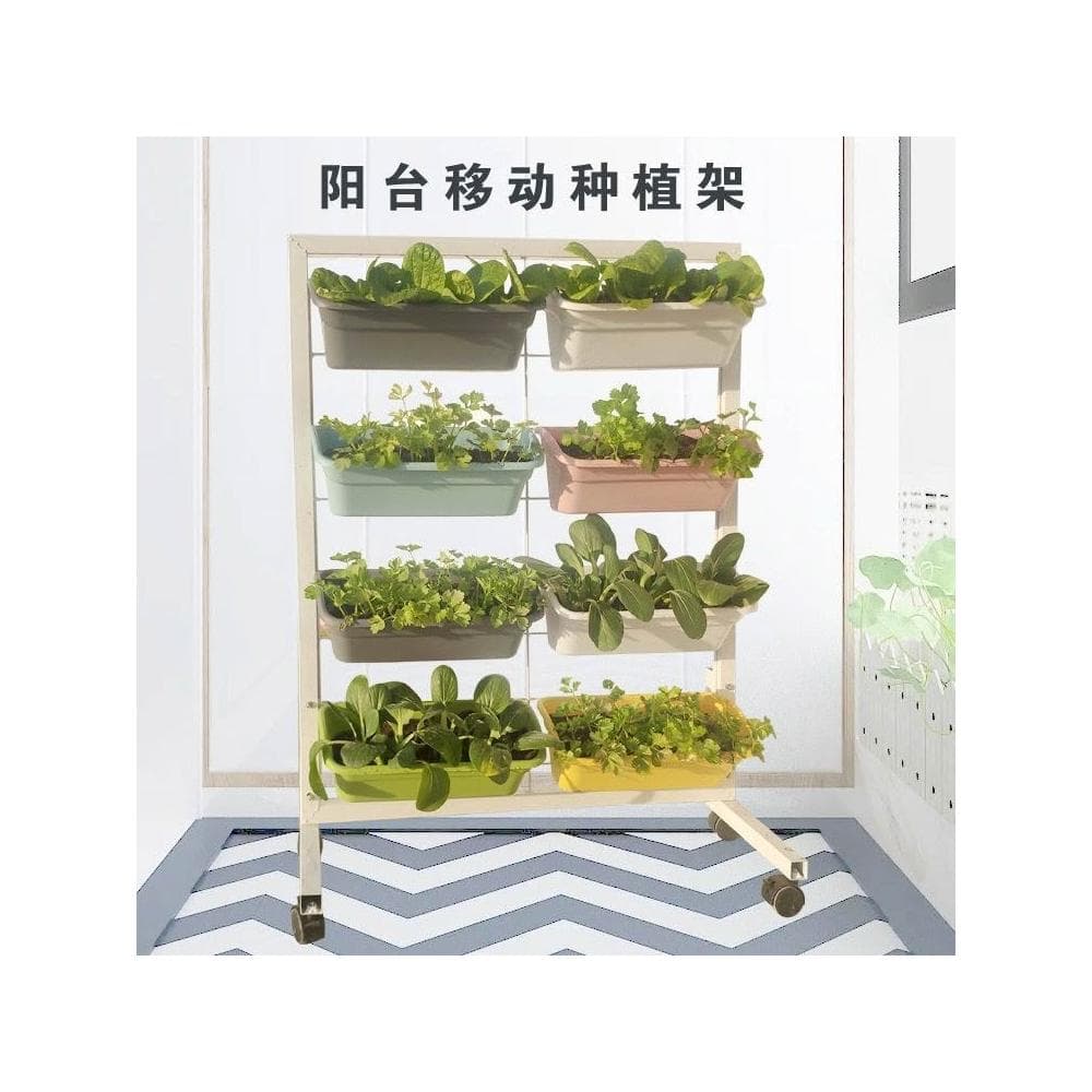 花架 盆栽架 植物架 室外落地式鐵藝移動花架封閉陽臺蔬菜種植架帶輪多層樓頂種菜神器