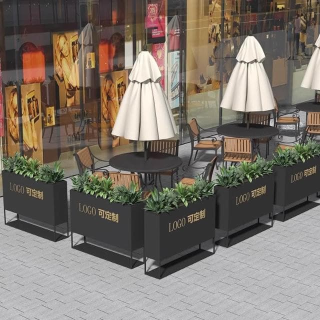 花架 盆栽架 植物架 戶外鍍鋅闆花箱咖啡店餐廳外擺花架落地庭院圍欄陽臺商業街花槽架