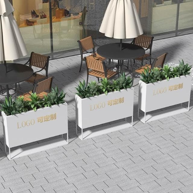 花架 盆栽架 植物架 戶外鍍鋅闆花箱咖啡店餐廳外擺花架落地庭院圍欄陽臺商業街花槽架