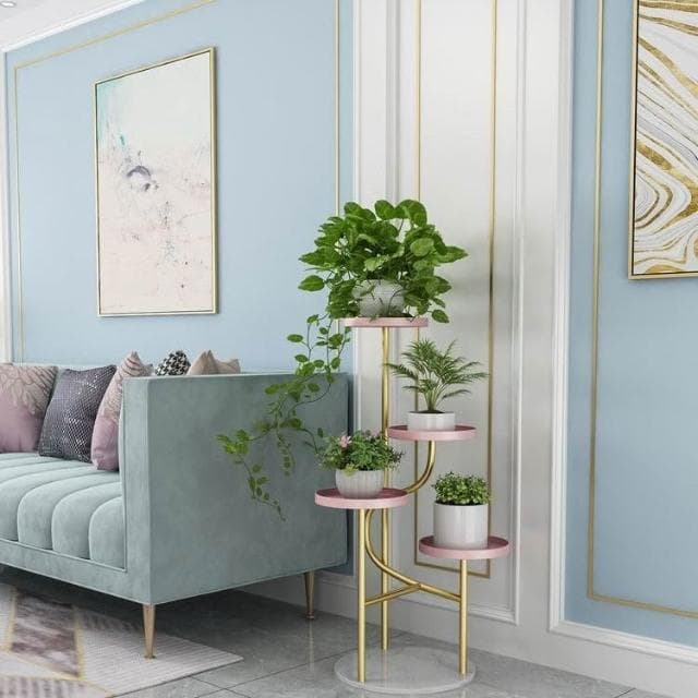 花架 盆栽架 植物架 北歐鐵藝客廳花架室內裝飾花架置物架陽臺多層花架簡約綠蘿擺放架