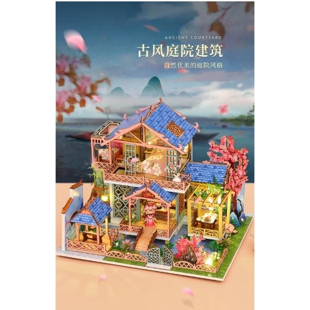 大旺小舖:台北現貨DIY小屋袖珍屋娃娃屋材料包十里桃花 生日結婚母親節情人節聖誕交換禮物 實體店面