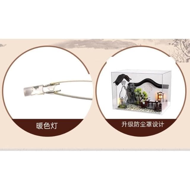 大旺小舖: diy袖珍娃娃屋材料包中式庭院淺雲居 生日結婚聖誕情人節禮物 台北車站實體店面
