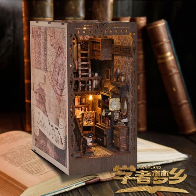 大旺小舖:書立DIY小屋學者夢鄉 袖珍屋娃娃屋材料包 生日結婚母親節情人節聖誕交換禮物 實體店面