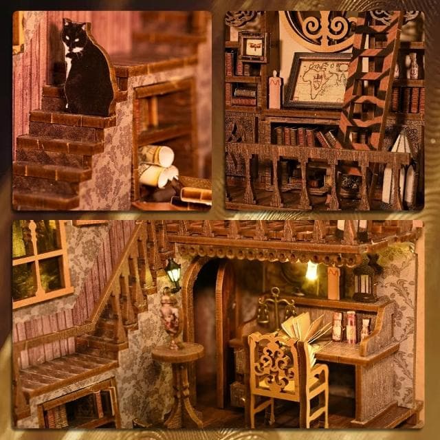 大旺小舖:書立DIY小屋學者夢鄉 袖珍屋娃娃屋材料包 生日結婚母親節情人節聖誕交換禮物 實體店面