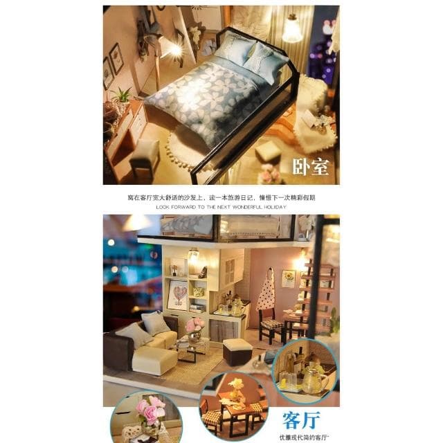 大旺小鋪:DIY小屋 悠閣薇夢 袖珍屋娃娃屋材料包 生日結婚母親節情人節聖誕交換禮物 實體店面