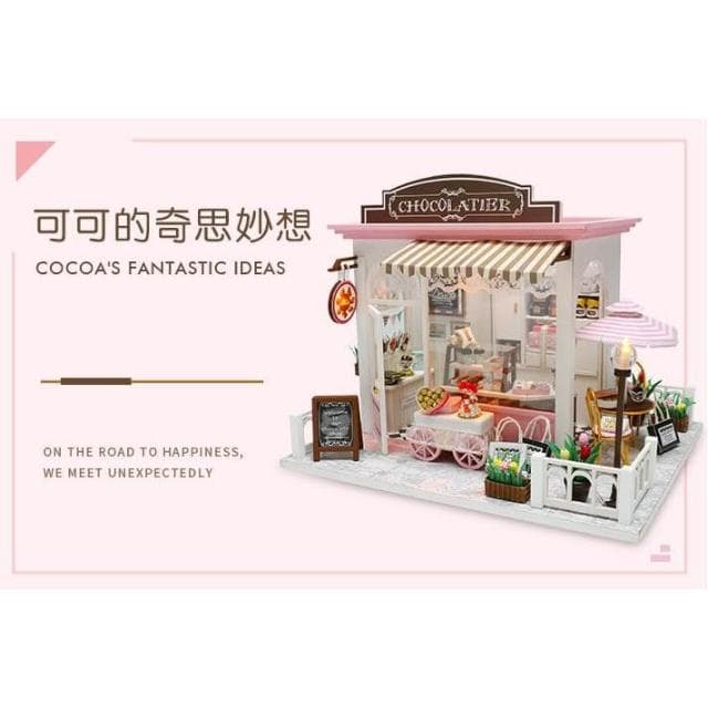 大旺小舖: 熱門新款diy袖珍娃娃屋材料包小屋可可的奇思妙想 來開巧克力店  生日結婚母親節情人節聖誕交換禮物 實體店面