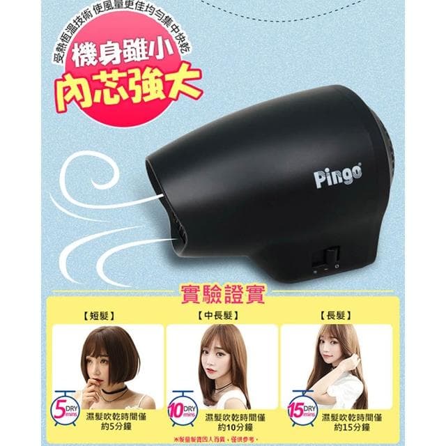 【Pingo 品工】Travel Qmini 極輕 隨身掌型吹風機 雙電壓 大風量 吹風機