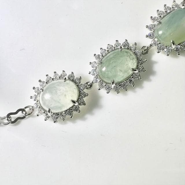 【玉我翡翠】925銀手鍊 手鏈 純銀 銀飾 緬甸A貨翡翠 純銀手鏈 A7904 玉我翡翠  情人節禮物