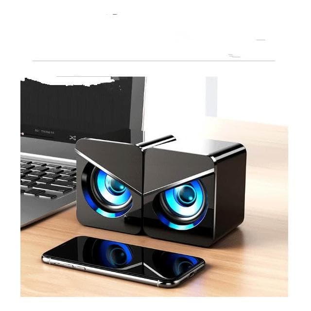 🌹闆娘精選現貨🚀電腦迷你雙喇叭音響 USB多媒體音響 即插即用 環繞重低音炫酷燈光 立體聲 智能兼容