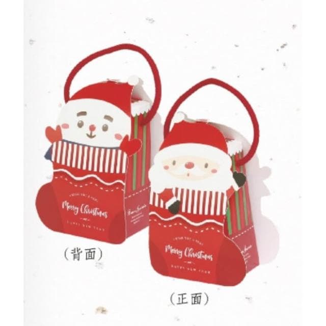 嚴選SHOP 台灣製 附棉繩耶誕禮物造型提盒 手提包裝紙盒 禮物盒 餅乾糖果盒 耶誕包裝 紙盒 聖誕節包裝 X120