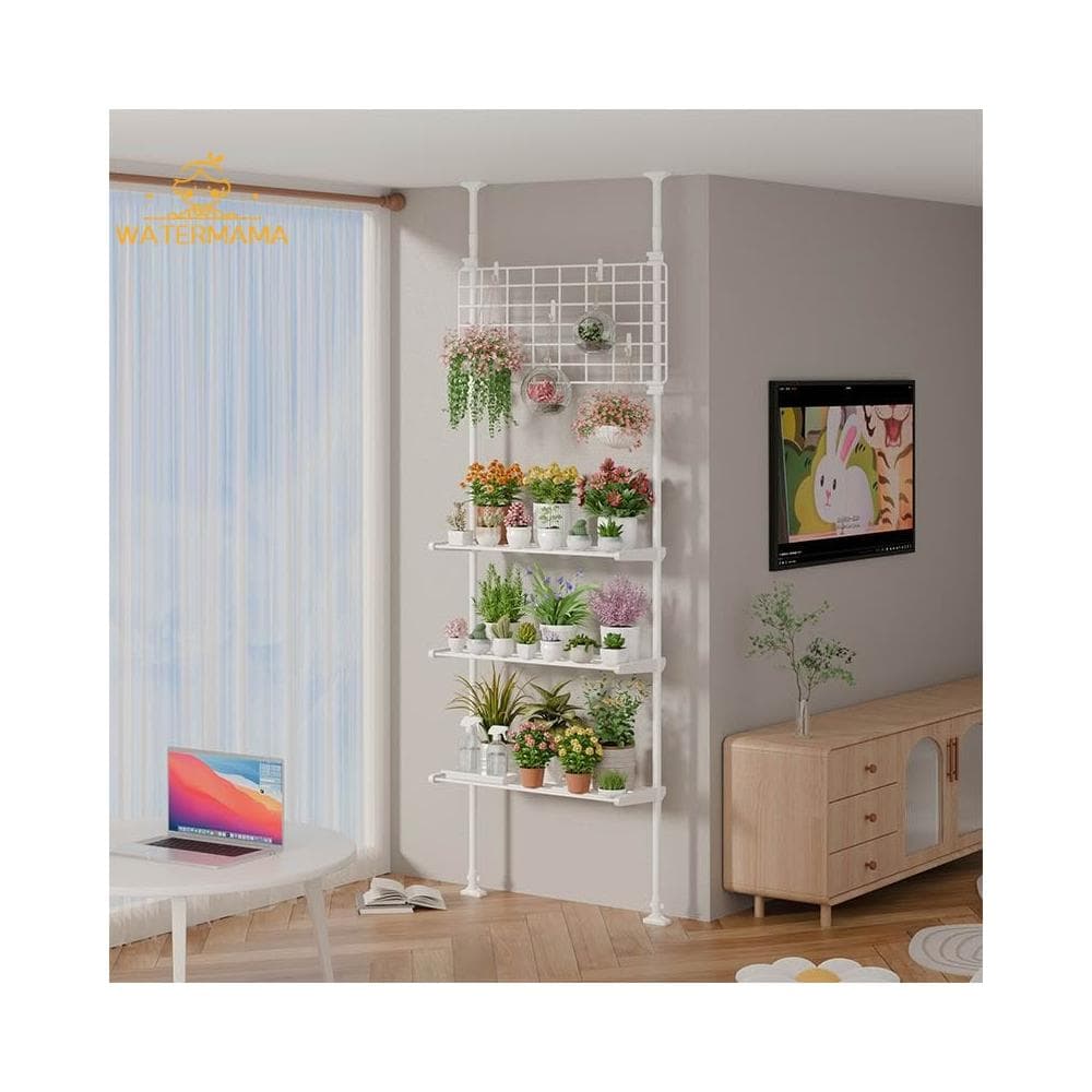 多肉花架置物架 陽臺層架 頂天立地客廳支撐杆 展示架室內植物擺放架 陽台置物架 植栽架 窗臺 花架壁掛植物架 植物掛架