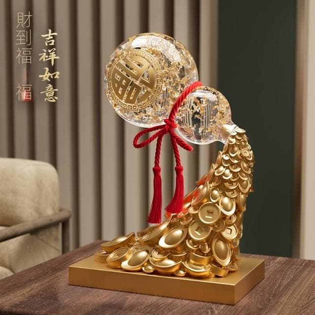 金箔葫蘆擺件開業大吉生意興隆辦公室客廳喬遷新居禮物招財工藝品