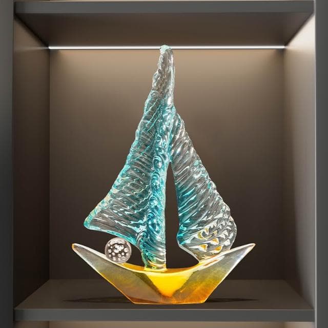 一帆風順帆船擺件酒櫃裝飾客廳電視櫃輕奢高檔辦公室開業喬遷禮物