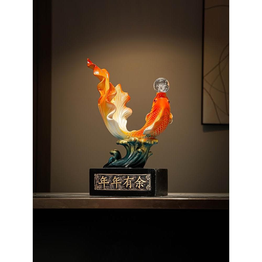年年有餘辦公室錦鯉魚桌面開業招財擺件客廳酒櫃裝飾喬遷新居禮物