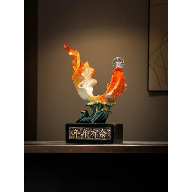 年年有餘辦公室錦鯉魚桌面開業招財擺件客廳酒櫃裝飾喬遷新居禮物