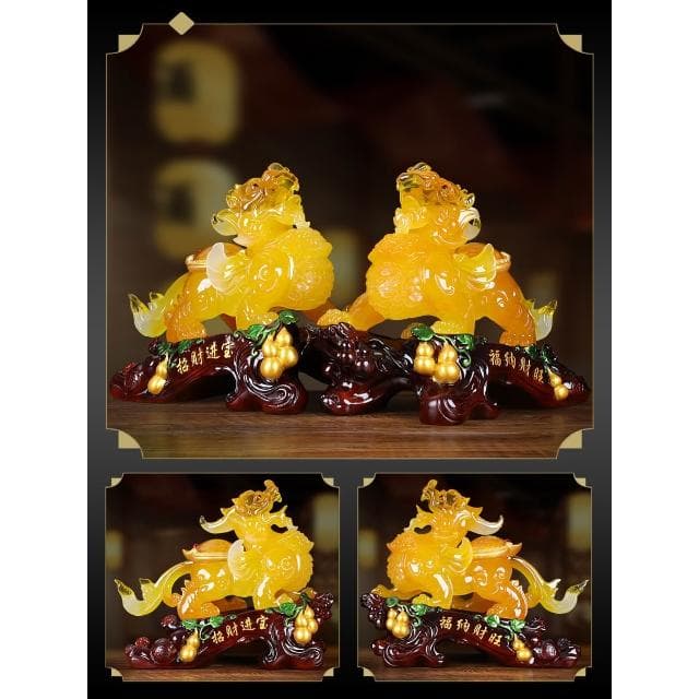 招財進寶旺財納福貔貅公母一對擺件店鋪開業朋友搬家喬遷新居禮物