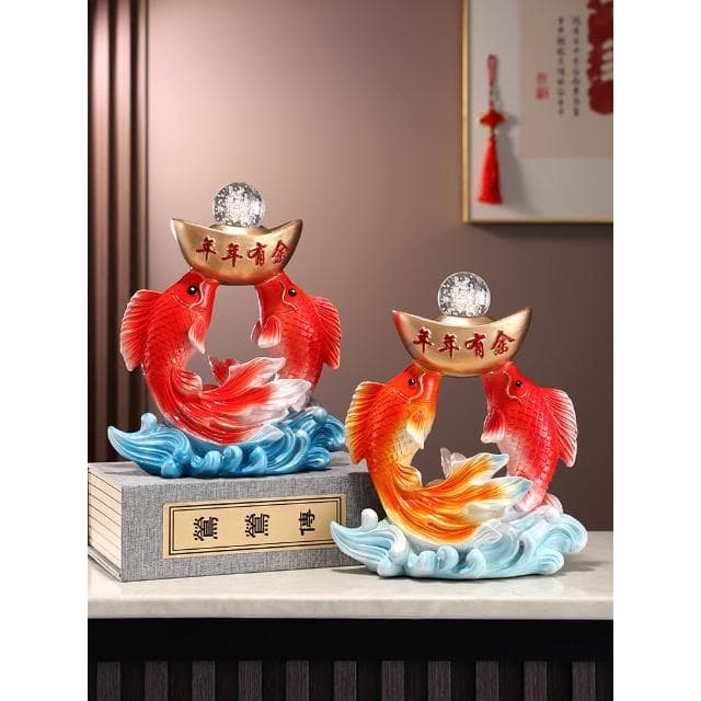 年年有餘招財擺件玄關辦公室桌客廳酒櫃電視櫃裝飾品搬家喬遷禮物