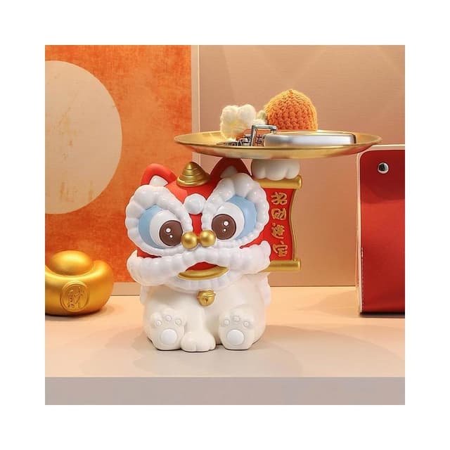 國潮醒獅入戶玄關鑰匙收納擺件客廳家居喜慶裝飾喬遷新居新年禮物