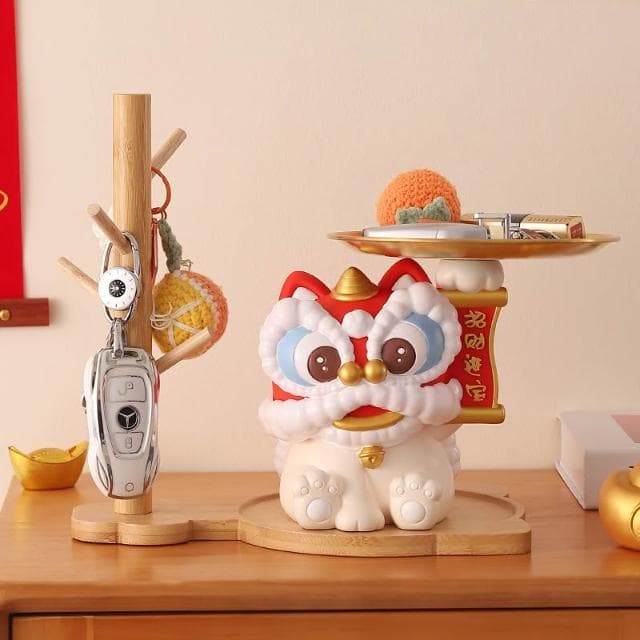 國潮醒獅入戶玄關鑰匙收納擺件客廳家居喜慶裝飾喬遷新居新年禮物