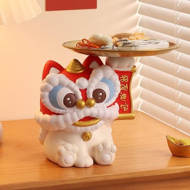 國潮醒獅入戶玄關鑰匙收納擺件客廳家居喜慶裝飾喬遷新居新年禮物