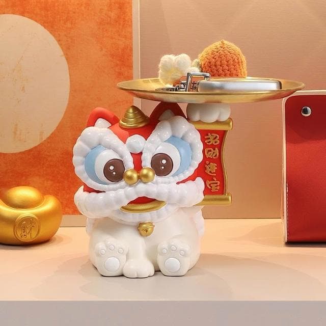 國潮醒獅入戶玄關鑰匙收納擺件客廳家居喜慶裝飾喬遷新居新年禮物