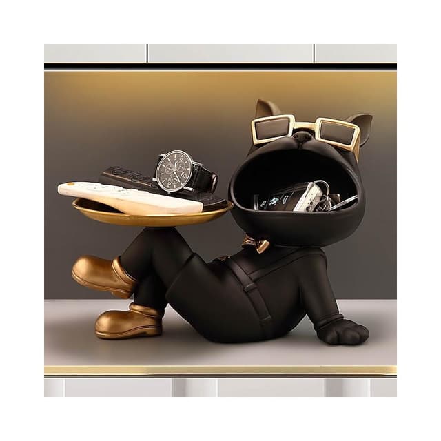 輕奢招財狗入戶玄關鑰匙收納客廳桌面擺設喬遷禮物家居裝飾品擺件