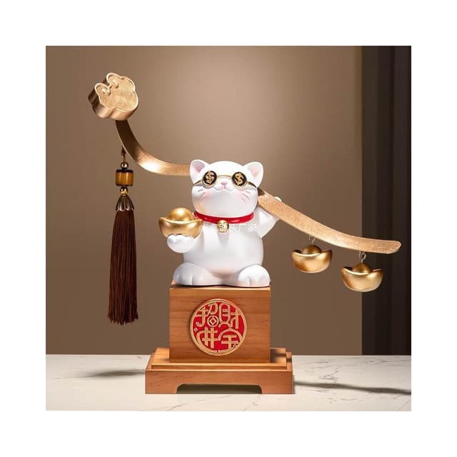 招財貓擺件高級感招財進寶辦公室前臺開業禮物開店禮品高檔發財貓