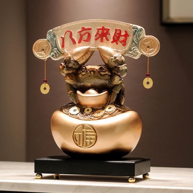 創意家居裝飾品辦公室酒櫃手中有錢八方來財擺件喬遷開業禮物高檔