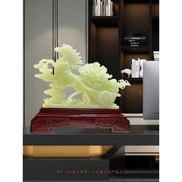 馬上發財玉白菜馬擺件客廳招財老闆辦公室裝飾品公司開業禮物高檔