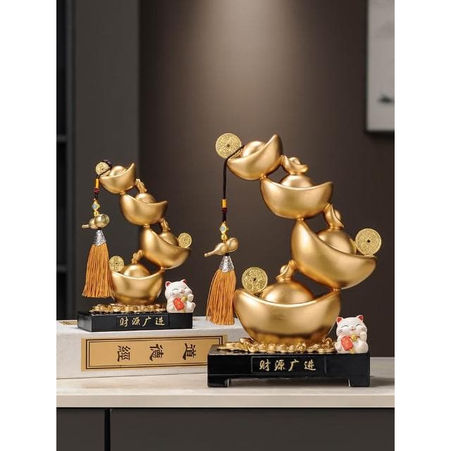 財源滾滾金元寶擺件新中式辦公室前臺酒櫃裝飾喬遷開業禮物品