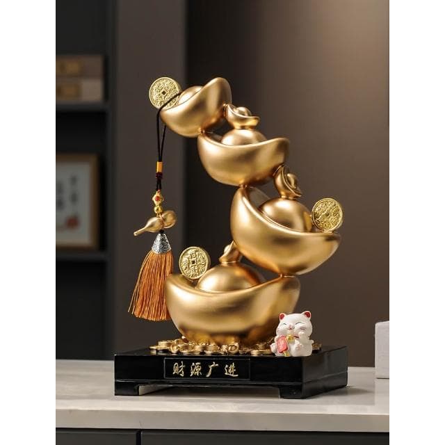 財源滾滾金元寶擺件新中式辦公室前臺酒櫃裝飾喬遷開業禮物品