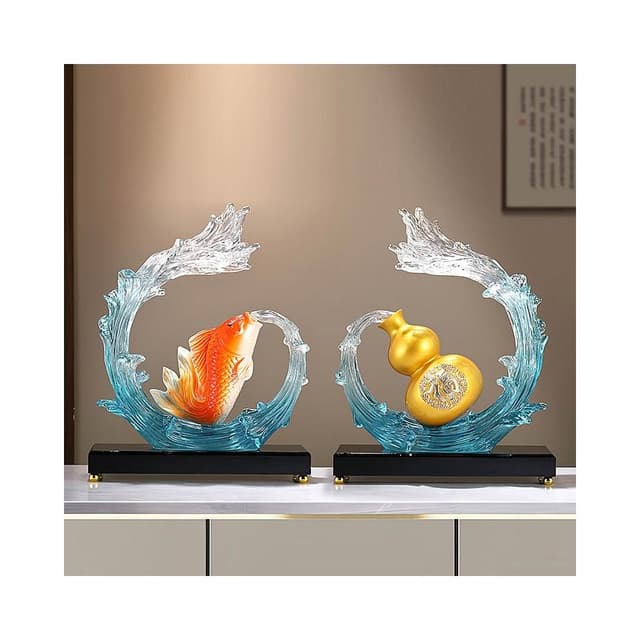 風生水起年年有魚葫蘆擺件入門玄關客廳高檔喬遷新居房禮物裝飾品