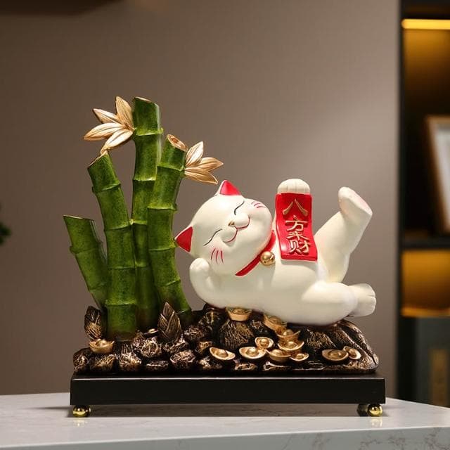 新中式八方來財擺件輕奢客廳玄關酒櫃電視櫃招財貓喬遷搬新家禮物