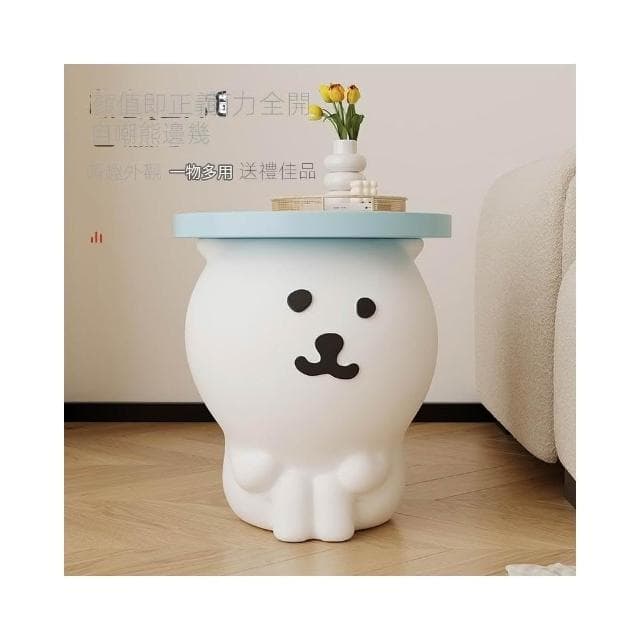 自嘲熊卡通茶几客廳擺件落地公仔沙發邊幾創意床頭櫃可愛喬遷禮物